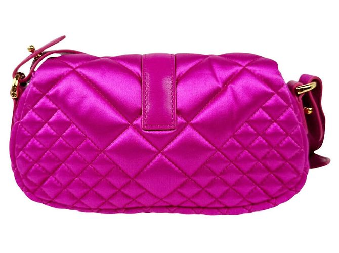 Borsa a tracolla in raso Versace Rosa - vista 3