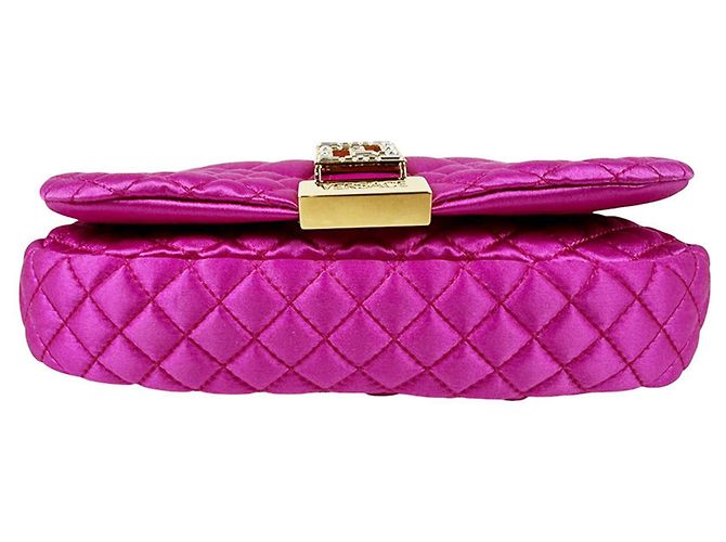 Borsa a tracolla in raso Versace Rosa - vista 4