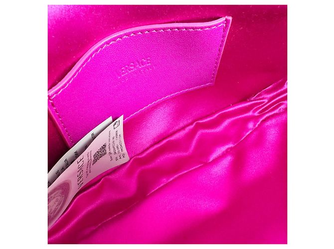 Borsa a tracolla in raso Versace Rosa - vista 5