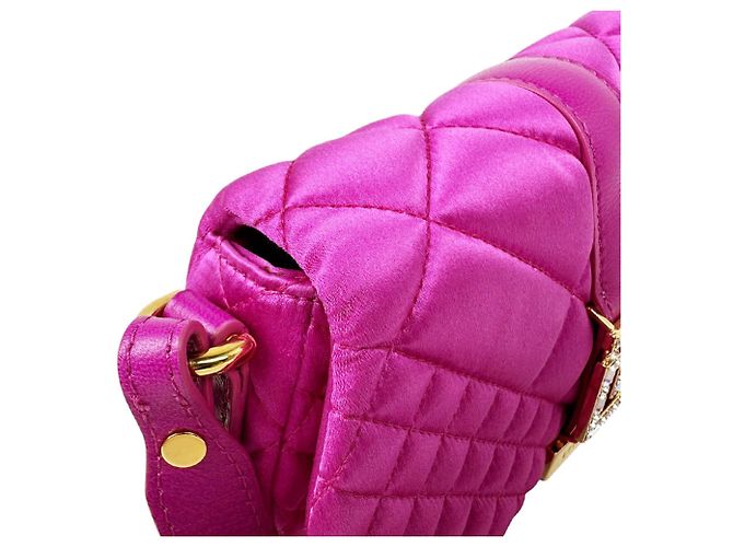 Borsa a tracolla in raso Versace Rosa - vista 7