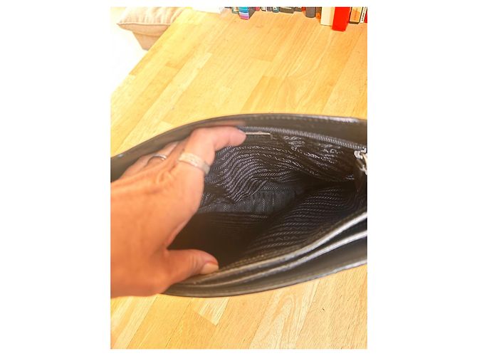 Borsa a mano Prada in pelle nera - vista 10