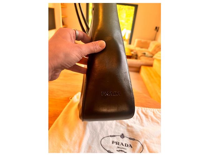 Borsa a mano Prada in pelle nera - vista 3