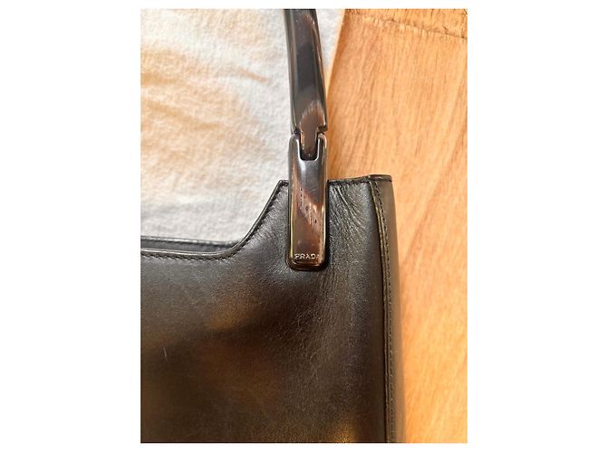 Borsa a mano Prada in pelle nera - vista 7