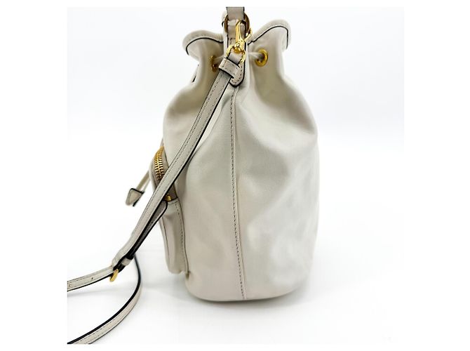 Prada Duet Bucket in pelle con coulisse - vista 3