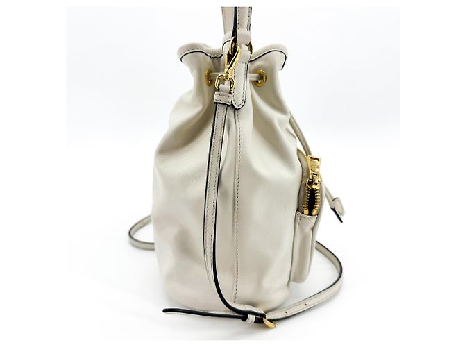 Prada Duet Bucket in pelle con coulisse - vista 4