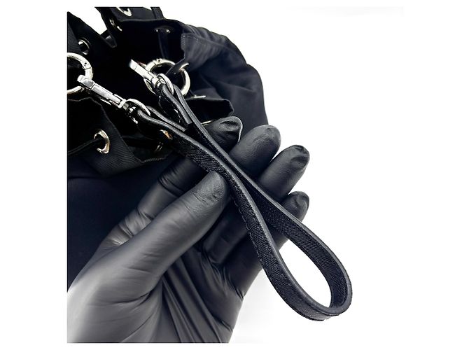 Prada Vela Bucket Small in Tessuto con coulisse - vista 7