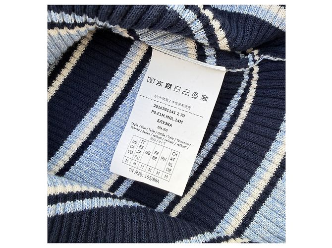 Autre Marque MAX&Co. Polo de punto a rayas azul y blanco - vista 7