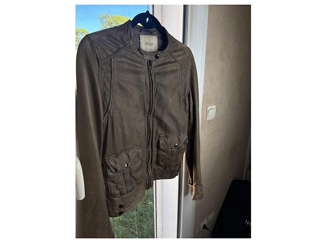 Maje Lederjacke taupe - Ansicht 3