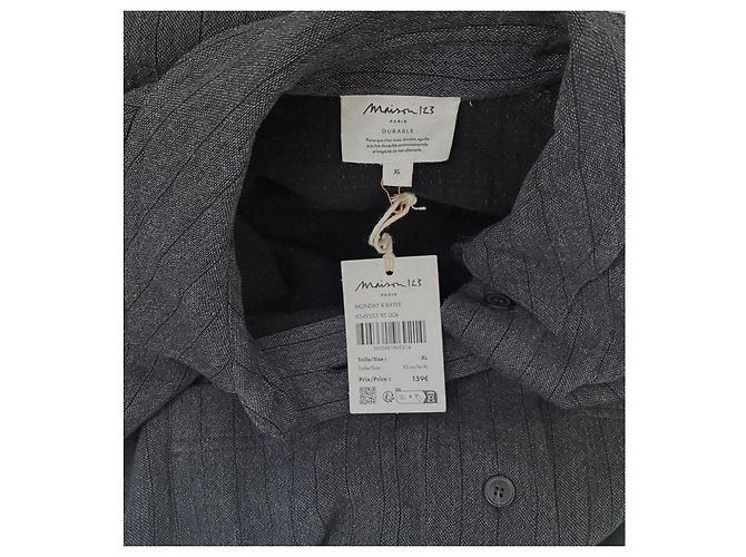 Autre Marque Maison 123 Abito Camicia a Righe Grigie - vista 6