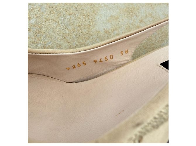 Sergio Rossi Décolleté Slingback in Raso Beige con Cristalli - vista 9