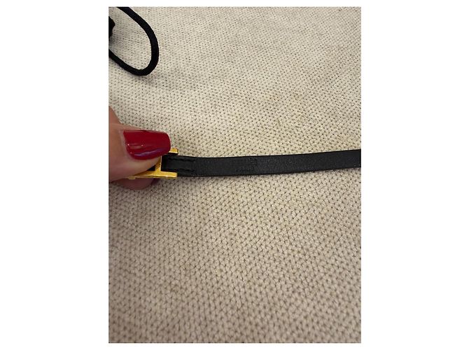 Hermès Bracciale Small Double Tour Pelle Nero Oro - vista 5