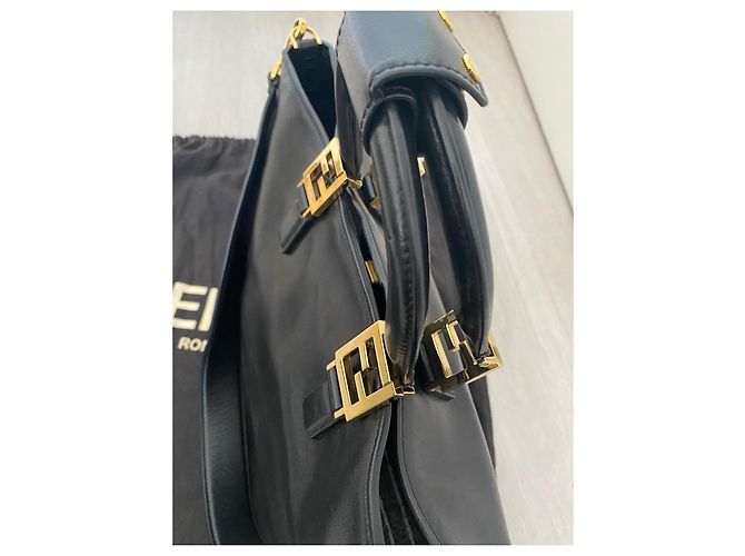Borsa a mano Fendi FF Tote Bag Medium – Pelle Vitello Glacier Noir (Full Set) - vista 5