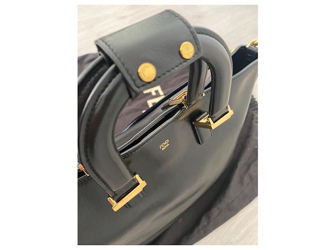 Borsa a mano Fendi FF Tote Bag Medium – Pelle Vitello Glacier Noir (Full Set) - vista 6