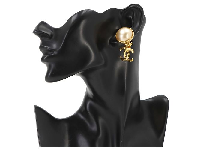 Orecchini Chanel Faux Pearl Coco Mark Swing - vista 5