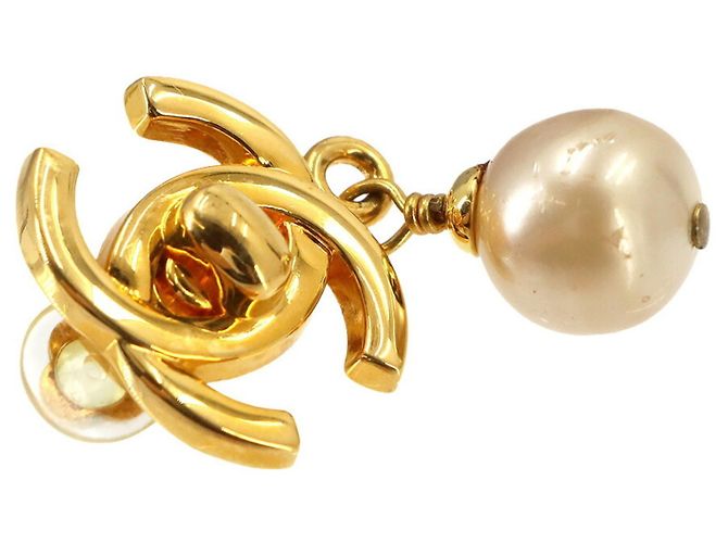 Orecchini Chanel Faux Pearl Coco Mark Swing - vista 3