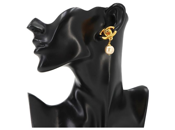 Orecchini Chanel Faux Pearl Coco Mark Swing - vista 5