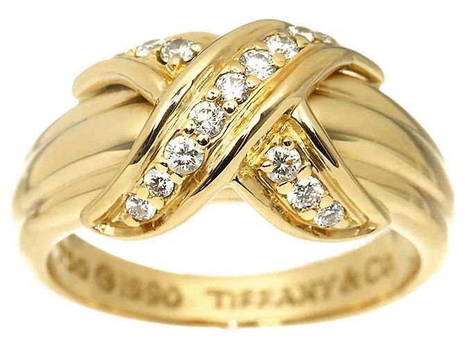 Autre Marque Tiffany & Co. Ehering aus 18K Gelbgold mit Diamanten - Ansicht 2