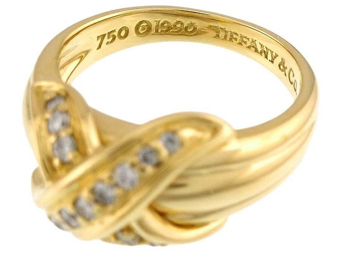 Autre Marque Tiffany & Co. Ehering aus 18K Gelbgold mit Diamanten - Ansicht 3