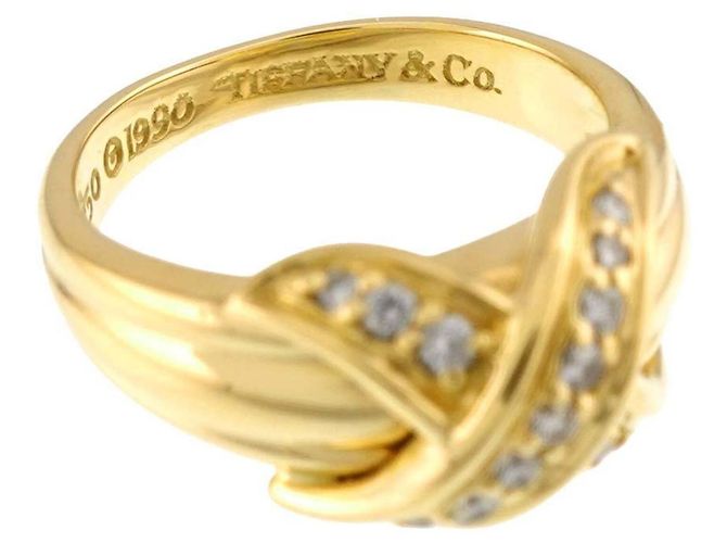Autre Marque Tiffany & Co. Ehering aus 18K Gelbgold mit Diamanten - Ansicht 4