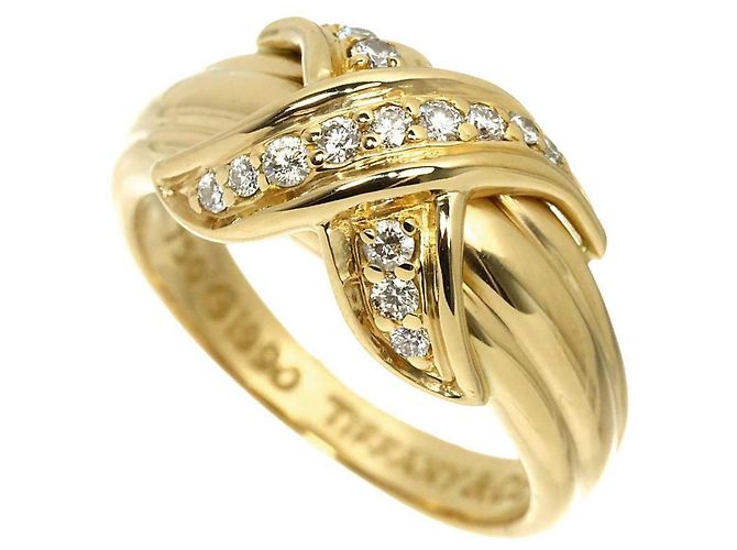 Autre Marque Tiffany & Co. Ehering aus 18K Gelbgold mit Diamanten - Ansicht 5