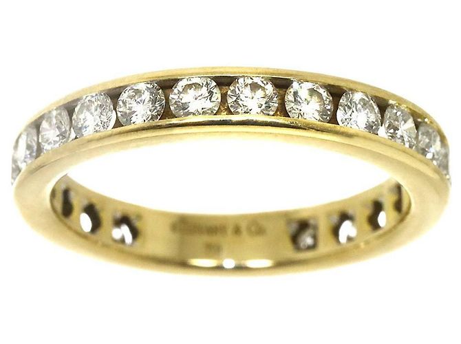 Autre Marque Tiffany & Co. Ehering aus 18K Gelbgold mit Diamanten - Ansicht 2