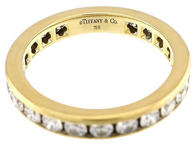 Autre Marque Tiffany & Co. Ehering aus 18K Gelbgold mit Diamanten - Ansicht 3