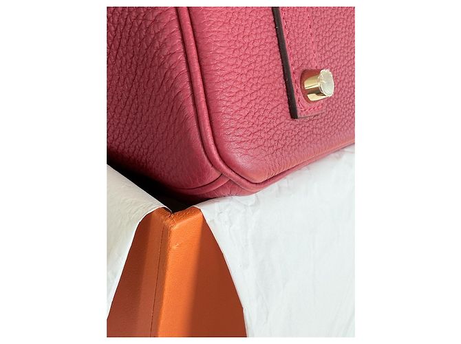 Borsa a mano Hermès Birkin 35 in pelle Togo - Rouge Vif - vista 11