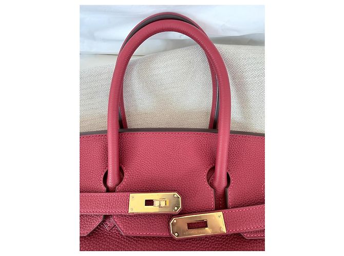 Borsa a mano Hermès Birkin 35 in pelle Togo - Rouge Vif - vista 2