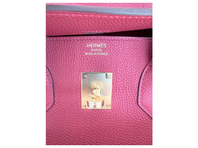 Borsa a mano Hermès Birkin 35 in pelle Togo - Rouge Vif - vista 7