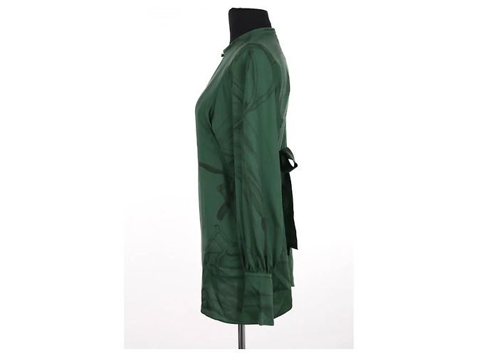 Blusa de seda Hermès verde - vista 3