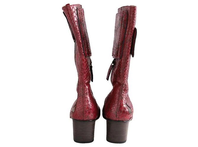 Botas Chloé burdeos de piel exótica - vista 2