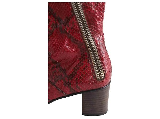 Botas Chloé burdeos de piel exótica - vista 5