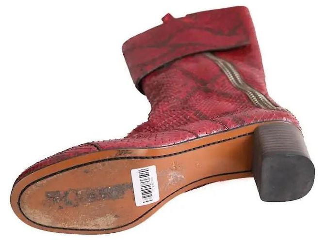Botas Chloé burdeos de piel exótica - vista 6