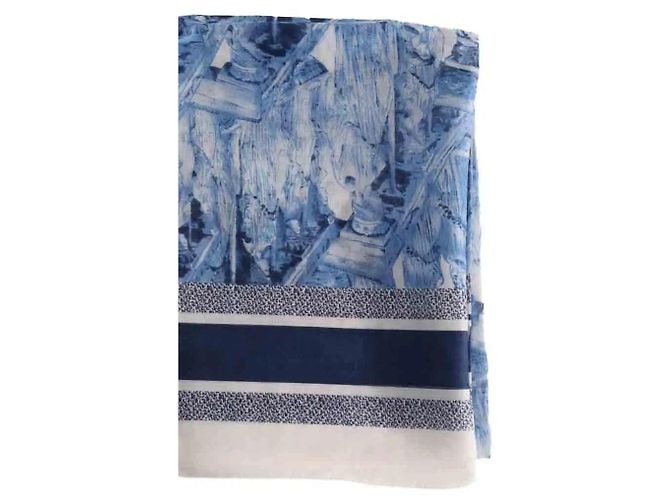 Sciarpa Dior in cotone blu - vista 2