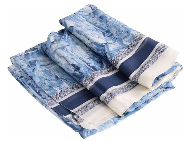 Sciarpa Dior in cotone blu - vista 3