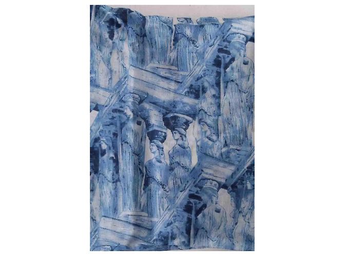 Sciarpa Dior in cotone blu - vista 4