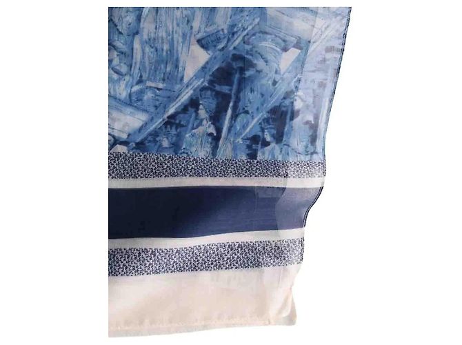 Sciarpa Dior in cotone blu - vista 5