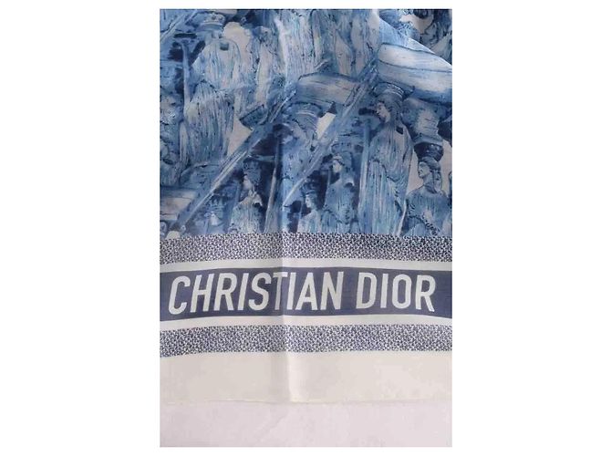 Sciarpa Dior in cotone blu - vista 6