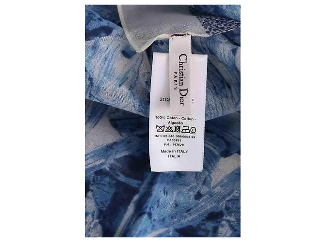 Sciarpa Dior in cotone blu - vista 7