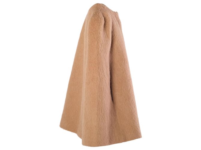 Autre Marque Sportmax Code Camel Wool & Alpaca Blend Collarless Coat - view 2