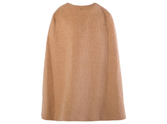 Autre Marque Sportmax Code Camel Wool & Alpaca Blend Collarless Coat - view 3