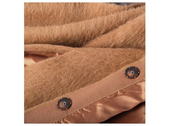 Autre Marque Sportmax Code Camel Wool & Alpaca Blend Collarless Coat - view 4