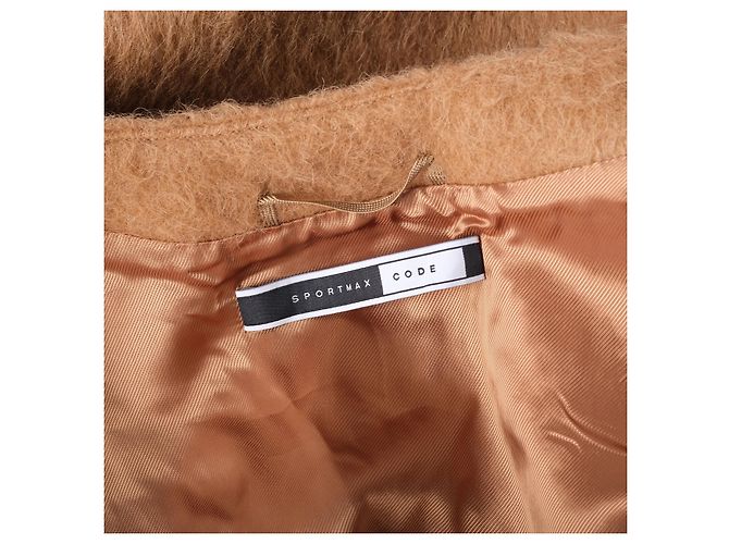 Autre Marque Sportmax Code Camel Wool & Alpaca Blend Collarless Coat - view 5