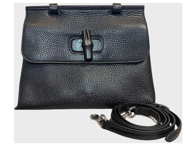 Borsa Gucci Bamboo Daily nera - vista 10