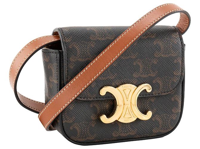 Céline CELINE - Borsa a tracolla Claude Triomphe mini Celine in tela rivestita monogram Triomphe - vista 2