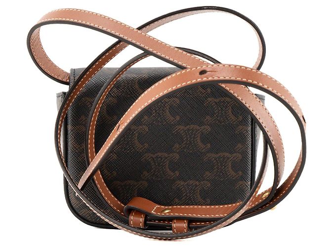 Céline CELINE - Borsa a tracolla Claude Triomphe mini Celine in tela rivestita monogram Triomphe - vista 3