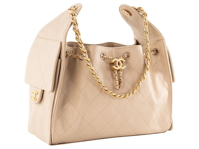 CHANEL - Borsa a tracolla Chanel 25 small in pelle caviar beige - vista 2