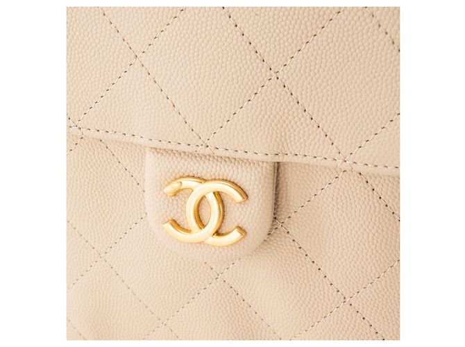CHANEL - Borsa a tracolla Chanel 25 small in pelle caviar beige - vista 5