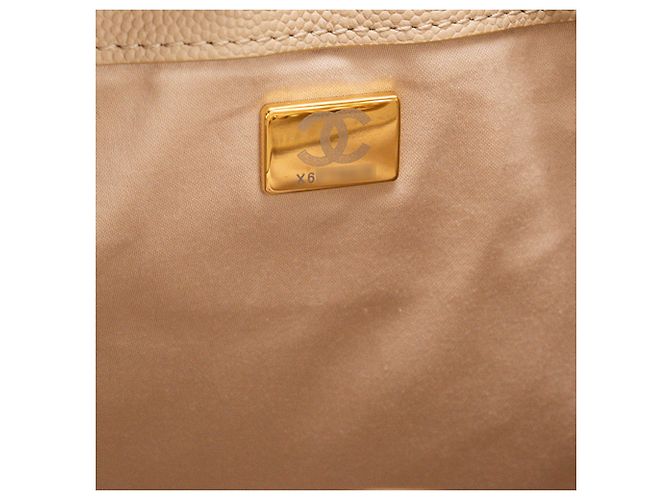 CHANEL - Borsa a tracolla Chanel 25 small in pelle caviar beige - vista 8
