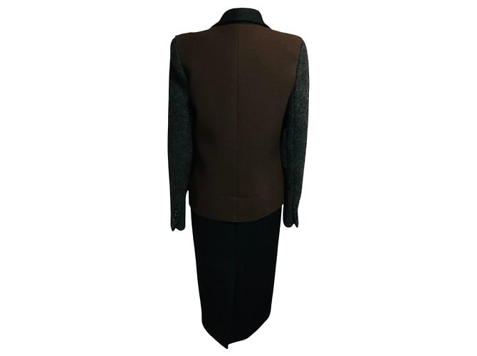 Lanvin Wollmantel Braun / Schwarz / Anthrazitgrau - Ansicht 3